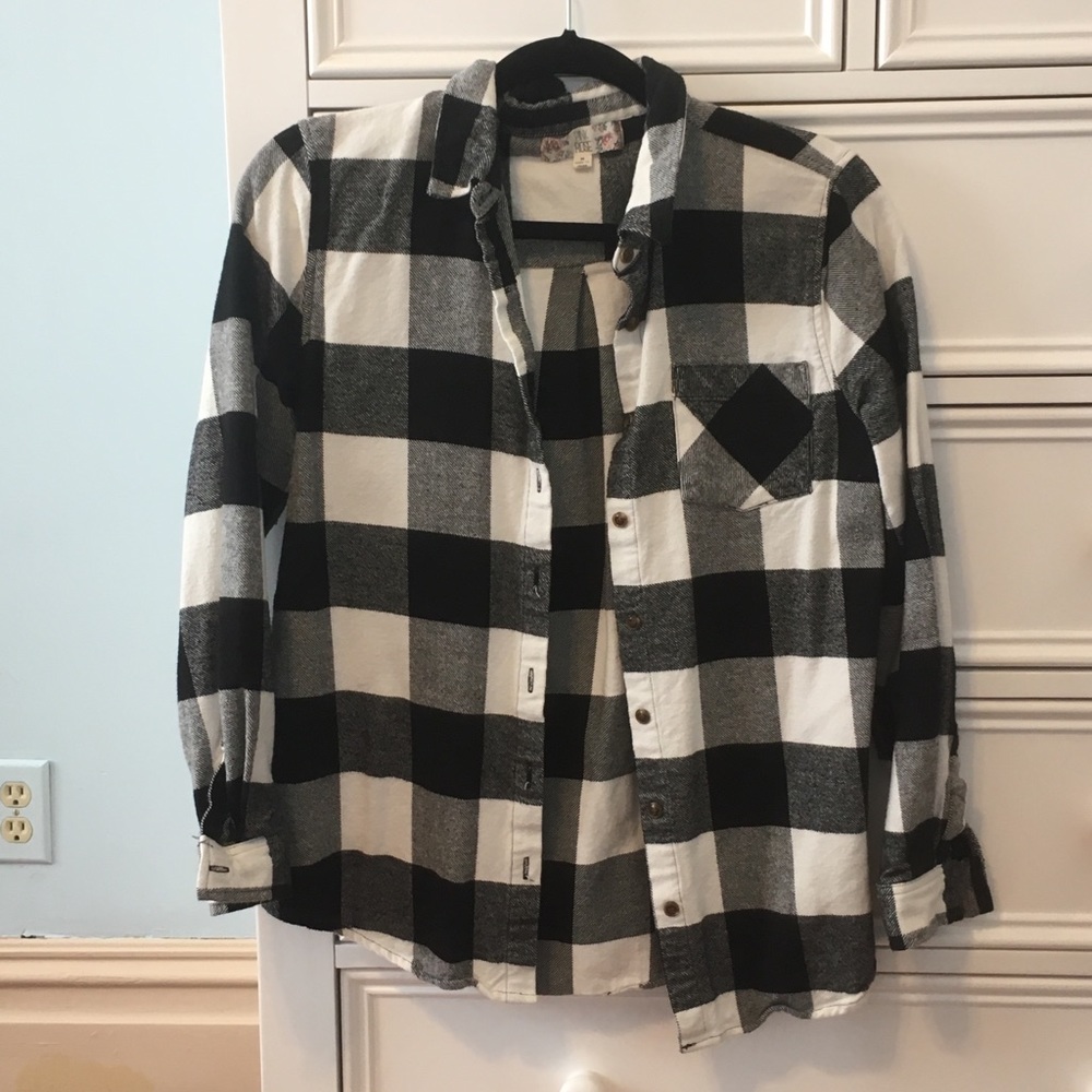 Pink Rose Flannel Shirt